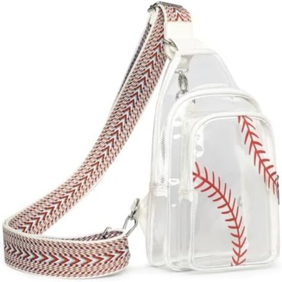Clear Baseball Bag for Stadium Events Water Resistant Sling Crossbody Purse - Picture 1 of 5
